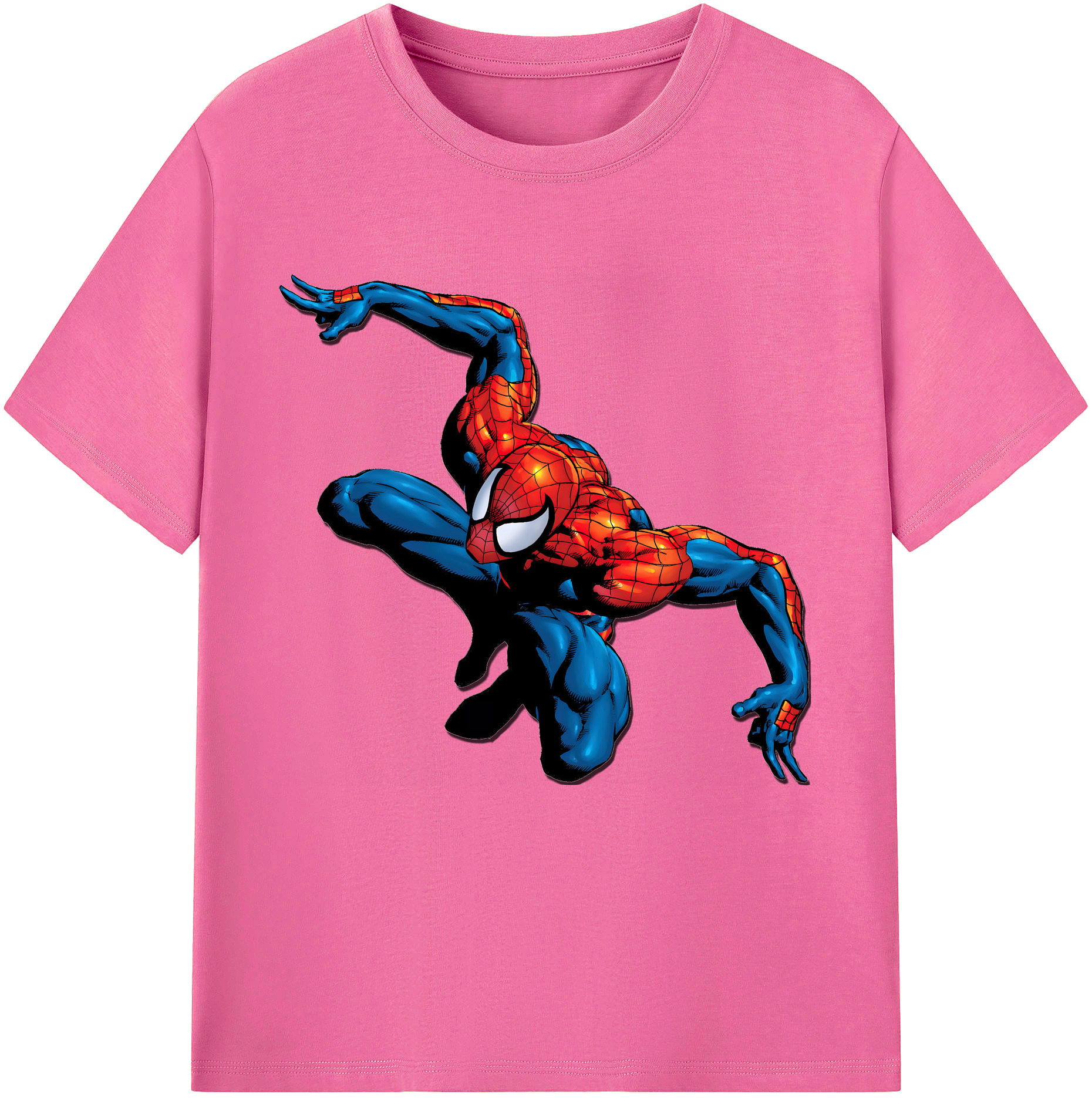 （画像用） Spider Man スパイダーマン レディースカジュアルプリントTシャツ（綿100％）